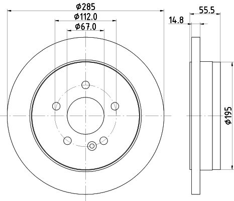 HELLA PAGID Bremžu diski 8DD 355 122-121